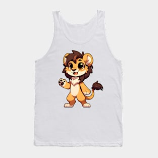 Cute Chibi Lion Anthro Furry Art Tank Top